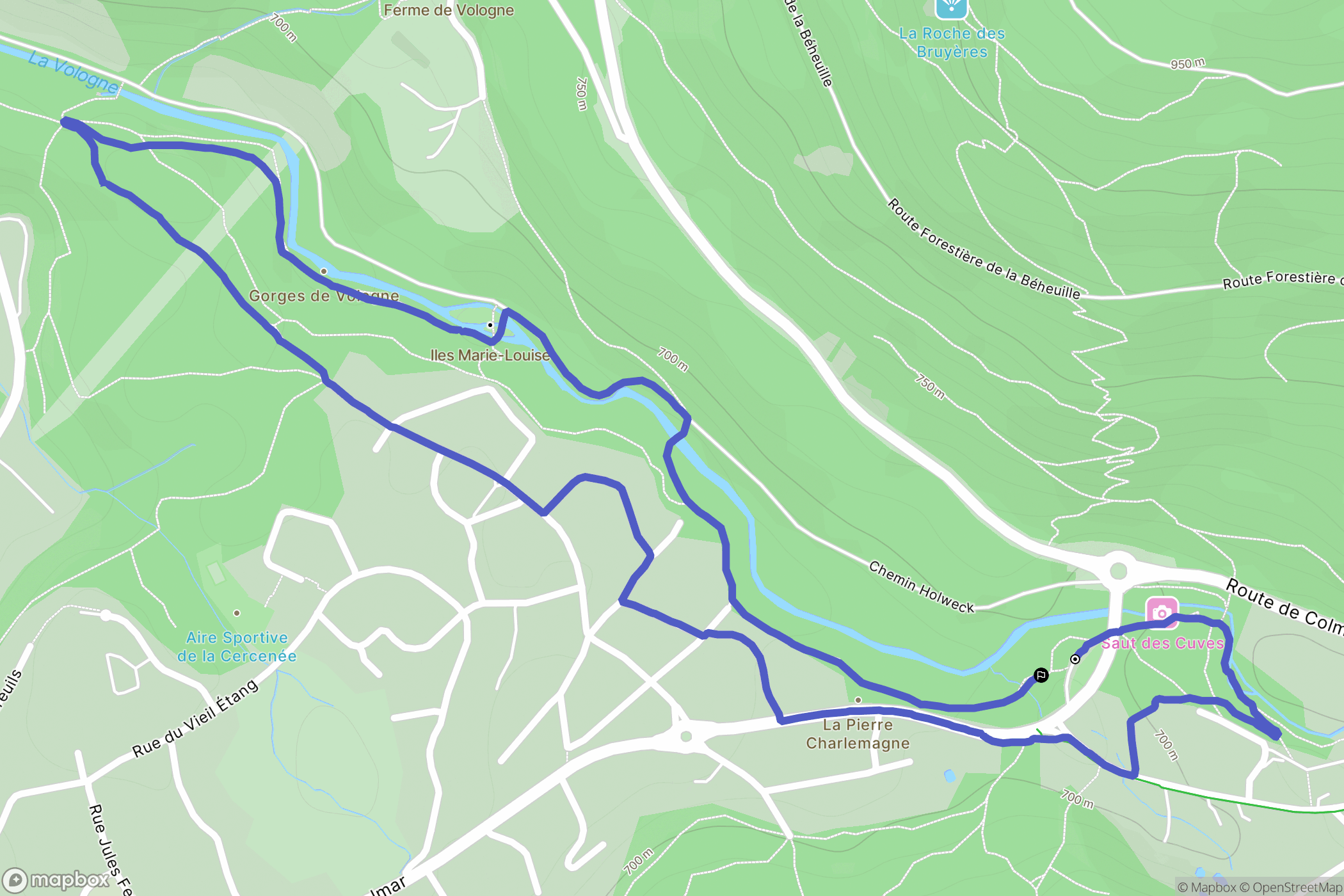 Xonrupt-Longemer : carte du parcours de randonnée - France