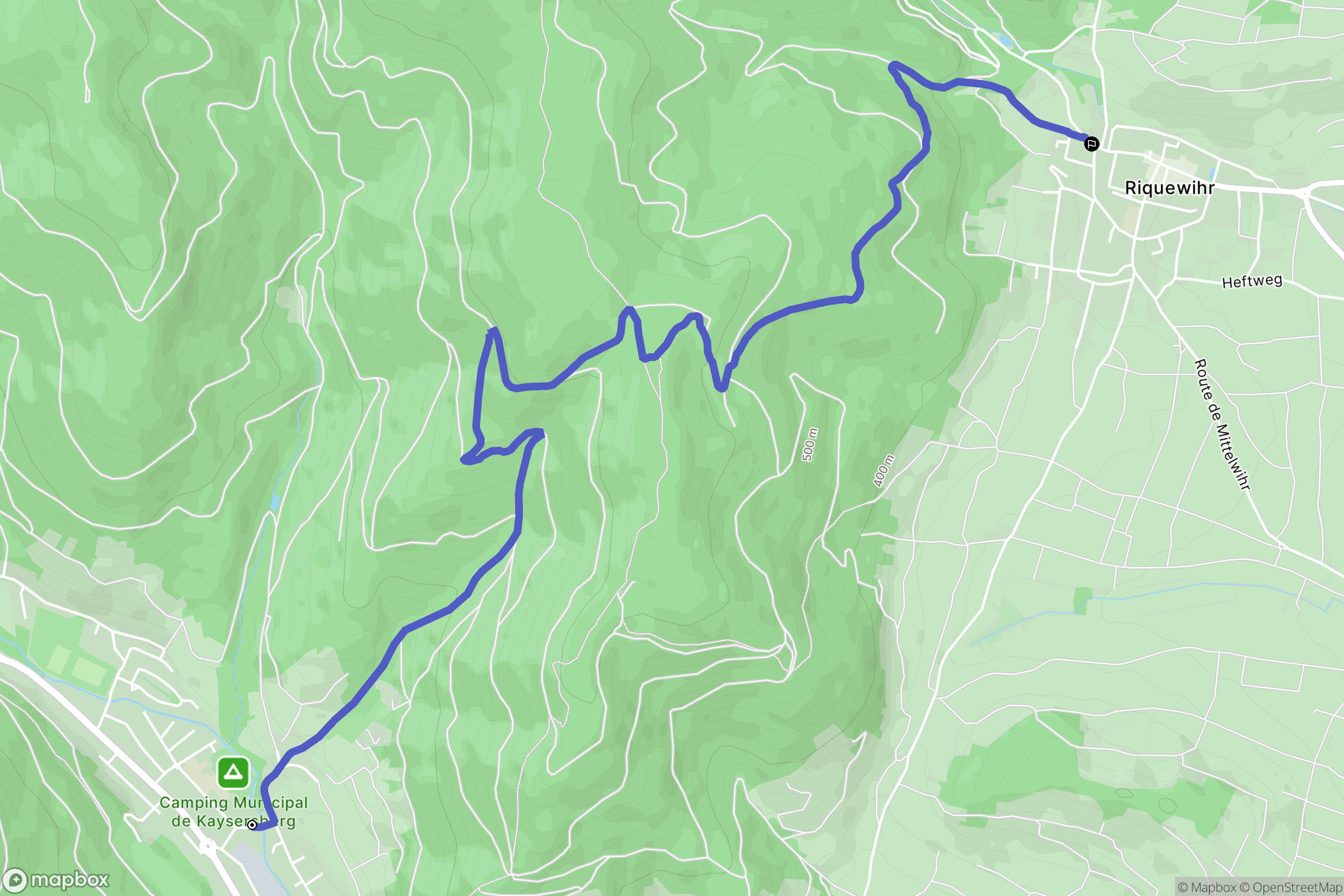 Kayserbserg : carte du parcours de randonnée - France