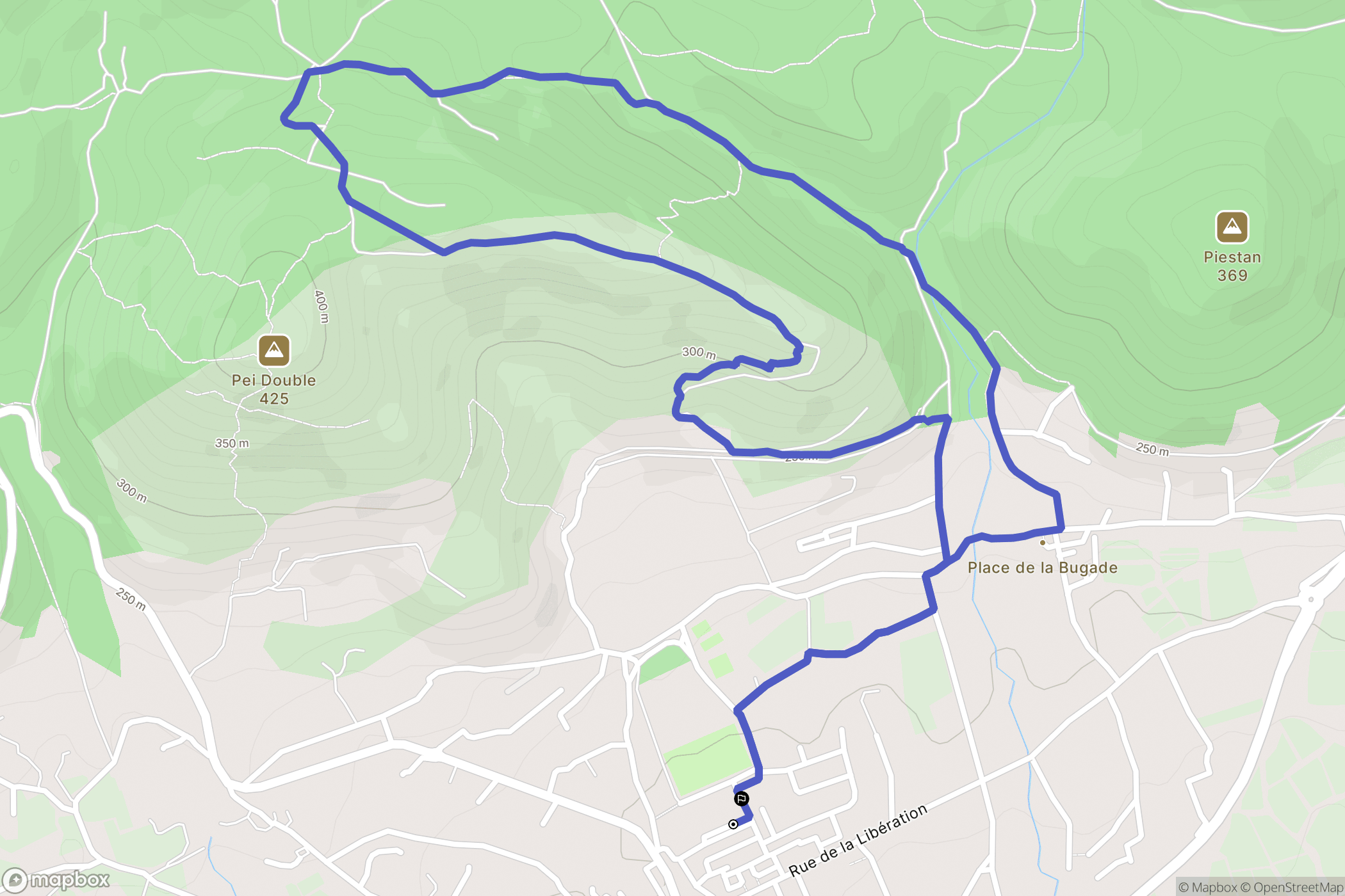 Puget-ville : carte du parcours de randonnée - France