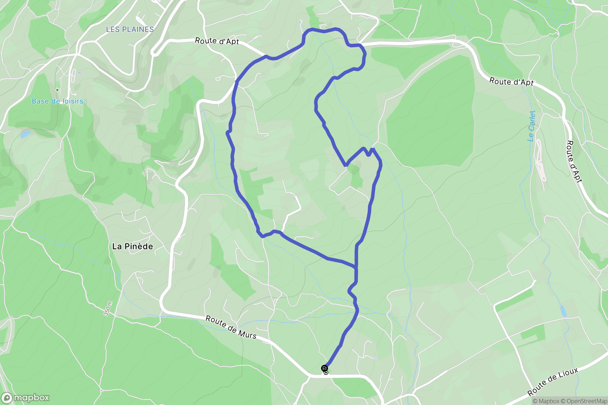 Joucas : carte du parcours de randonnée - France