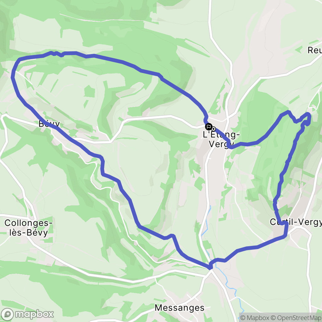 L'Etang-Vergy : carte du parcours de randonnée - France