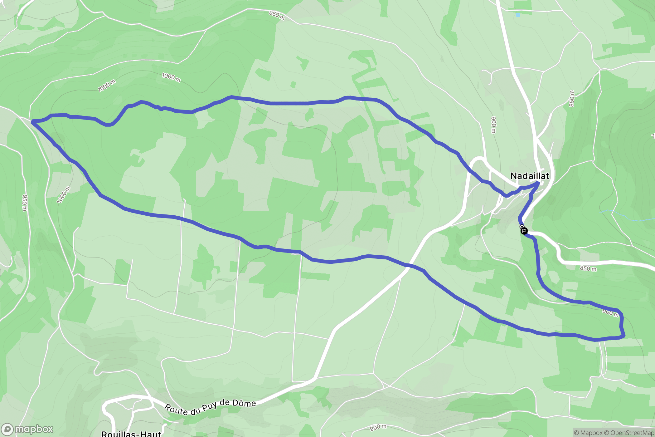 Nadaillat : carte du parcours de randonnée - France