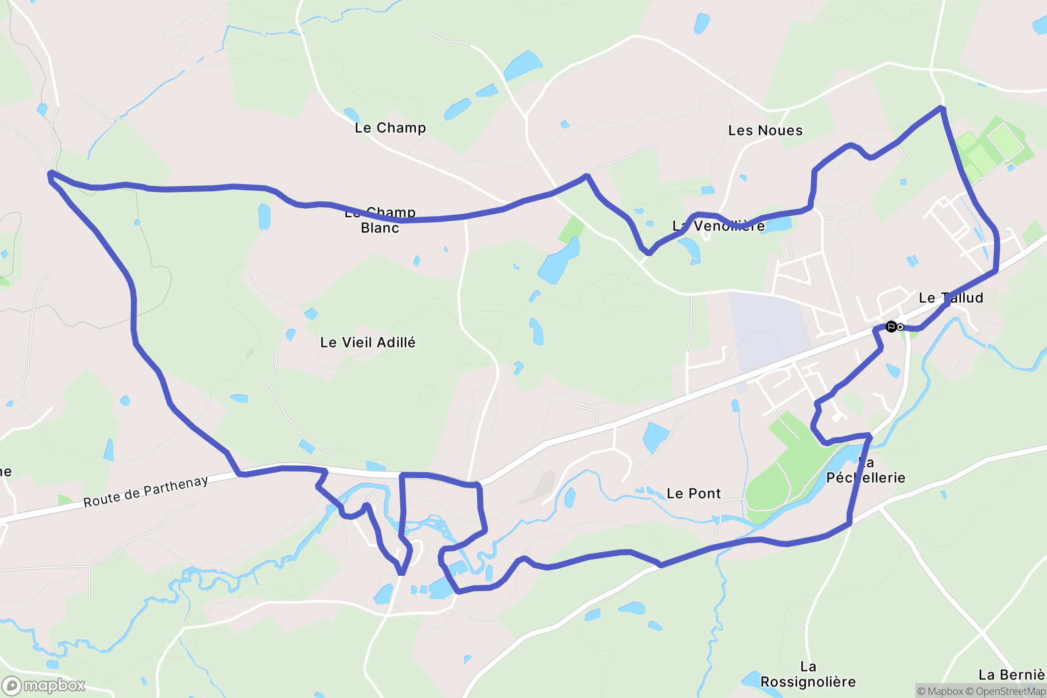 Le Tallud : carte du parcours de randonnée - France