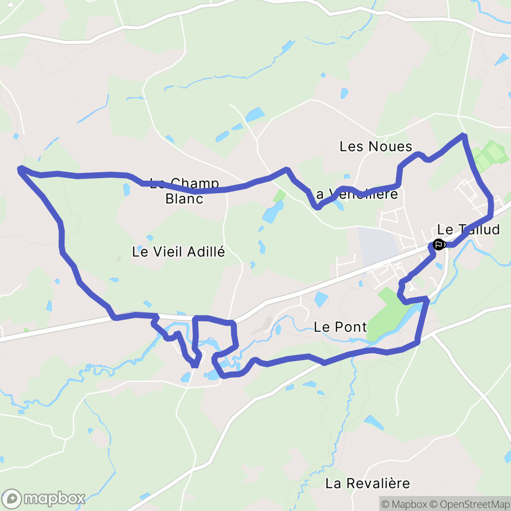 Le Tallud : carte du parcours de randonnée - France