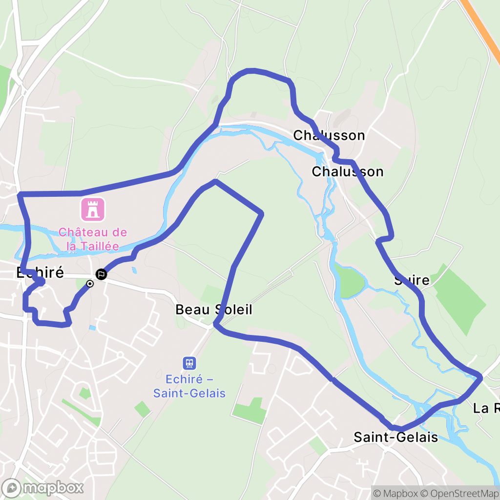 Echiré : carte du parcours de randonnée - France