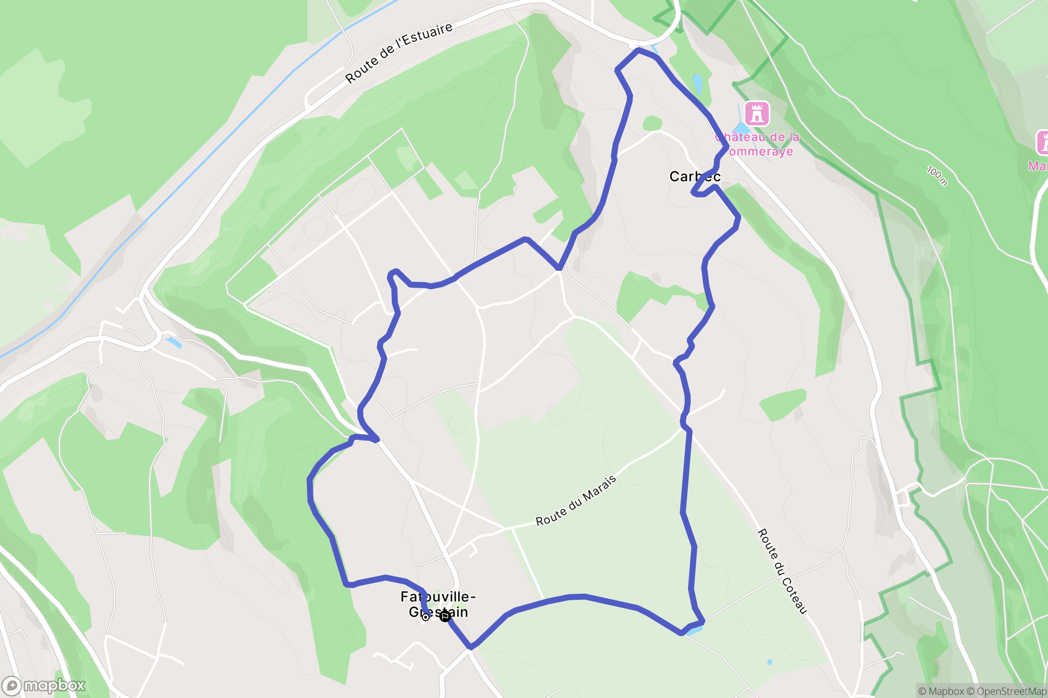 Fatouville-Grestain : carte du parcours de randonnée - France