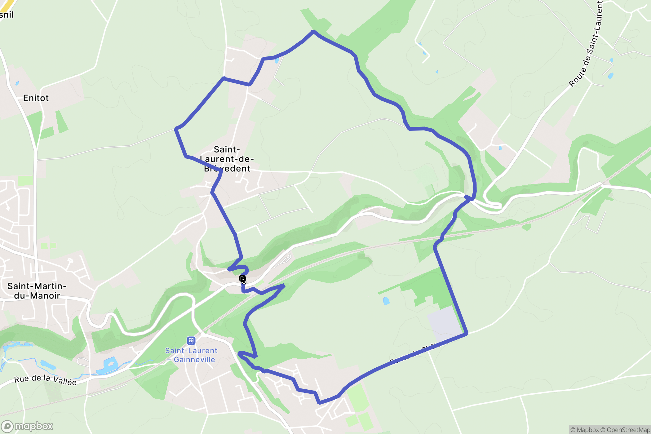 Saint-Laurent-de-Brèvedent : carte du parcours de randonnée - France