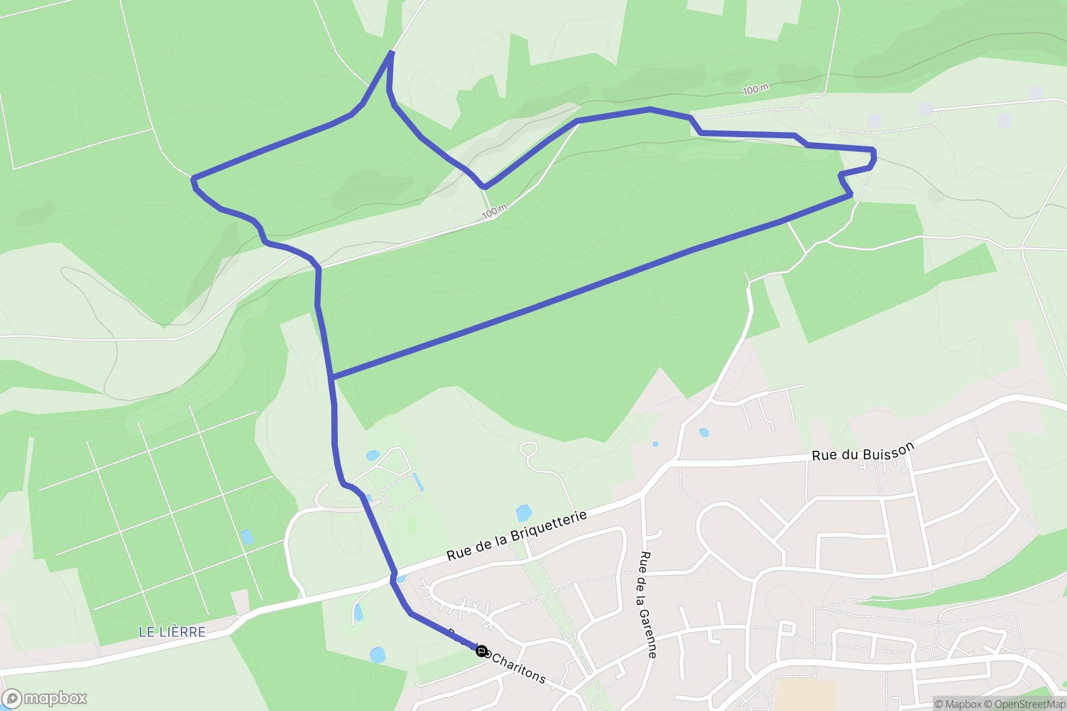Saint-Sébastien-de-Morsent : carte du parcours de randonnée - France
