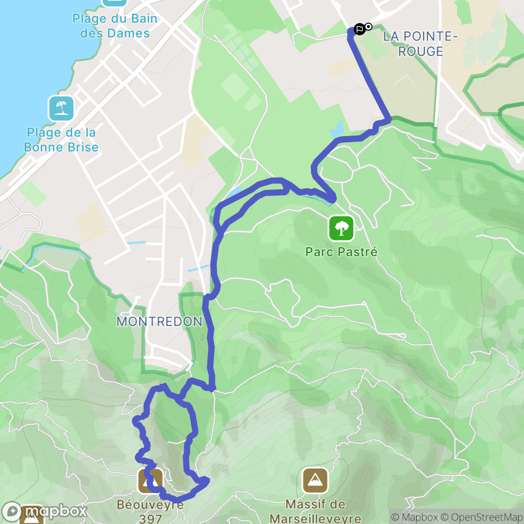 Marseille, 8e : carte du parcours de randonnée - France