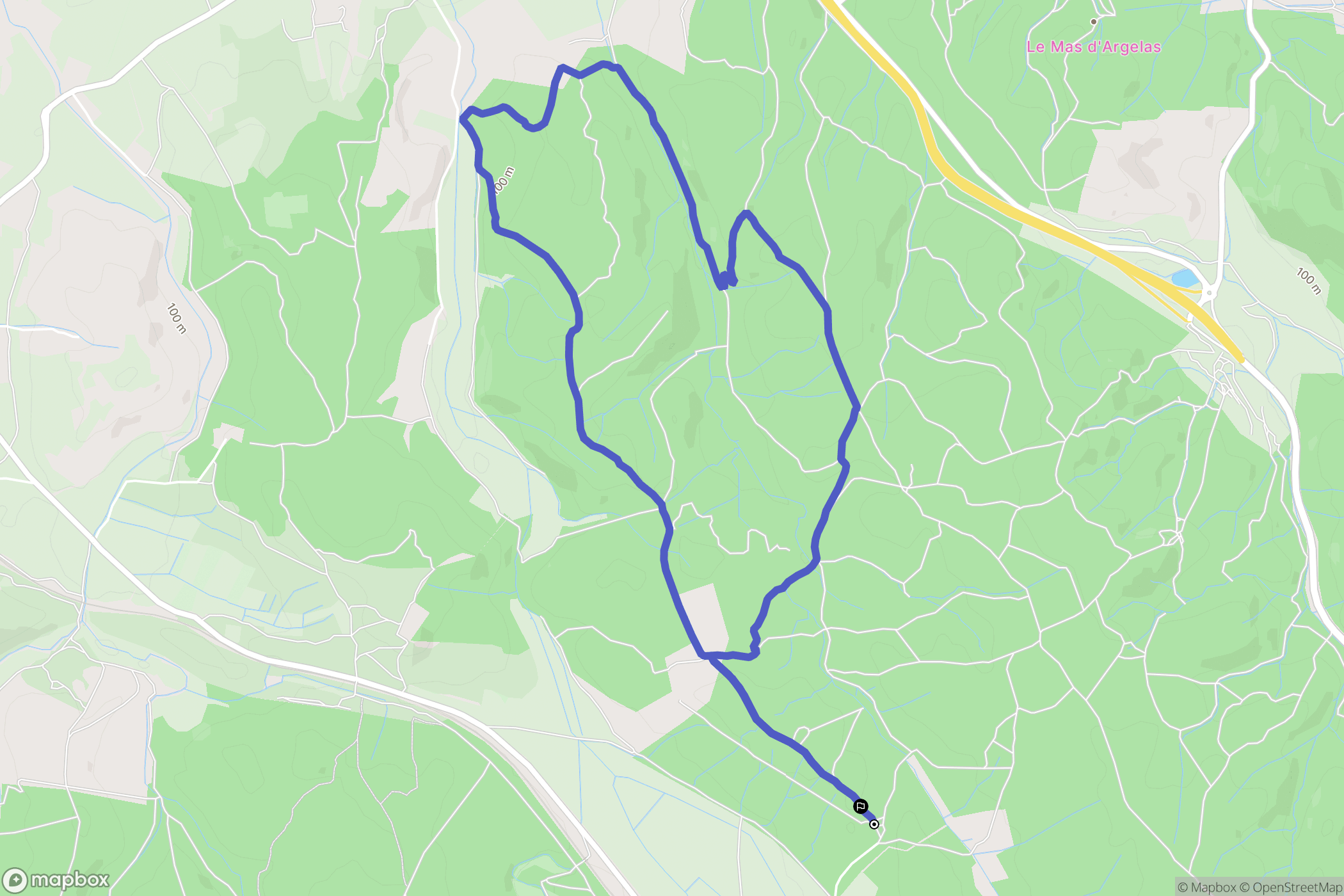 Gajan : carte du parcours de randonnée - France