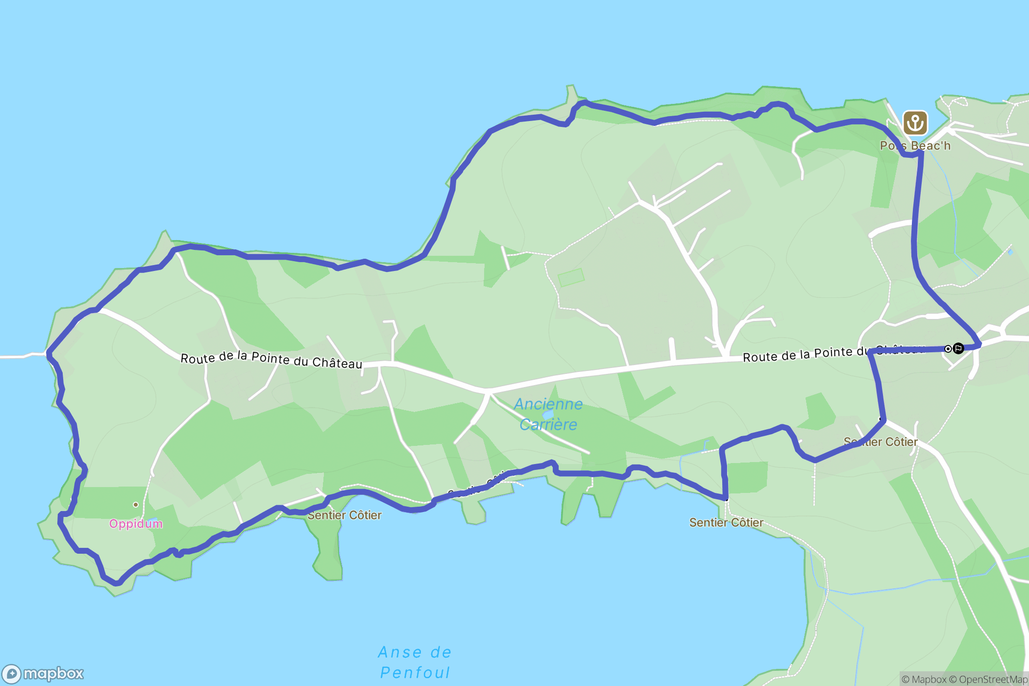 Logonna-Daoulas : carte du parcours de randonnée - France