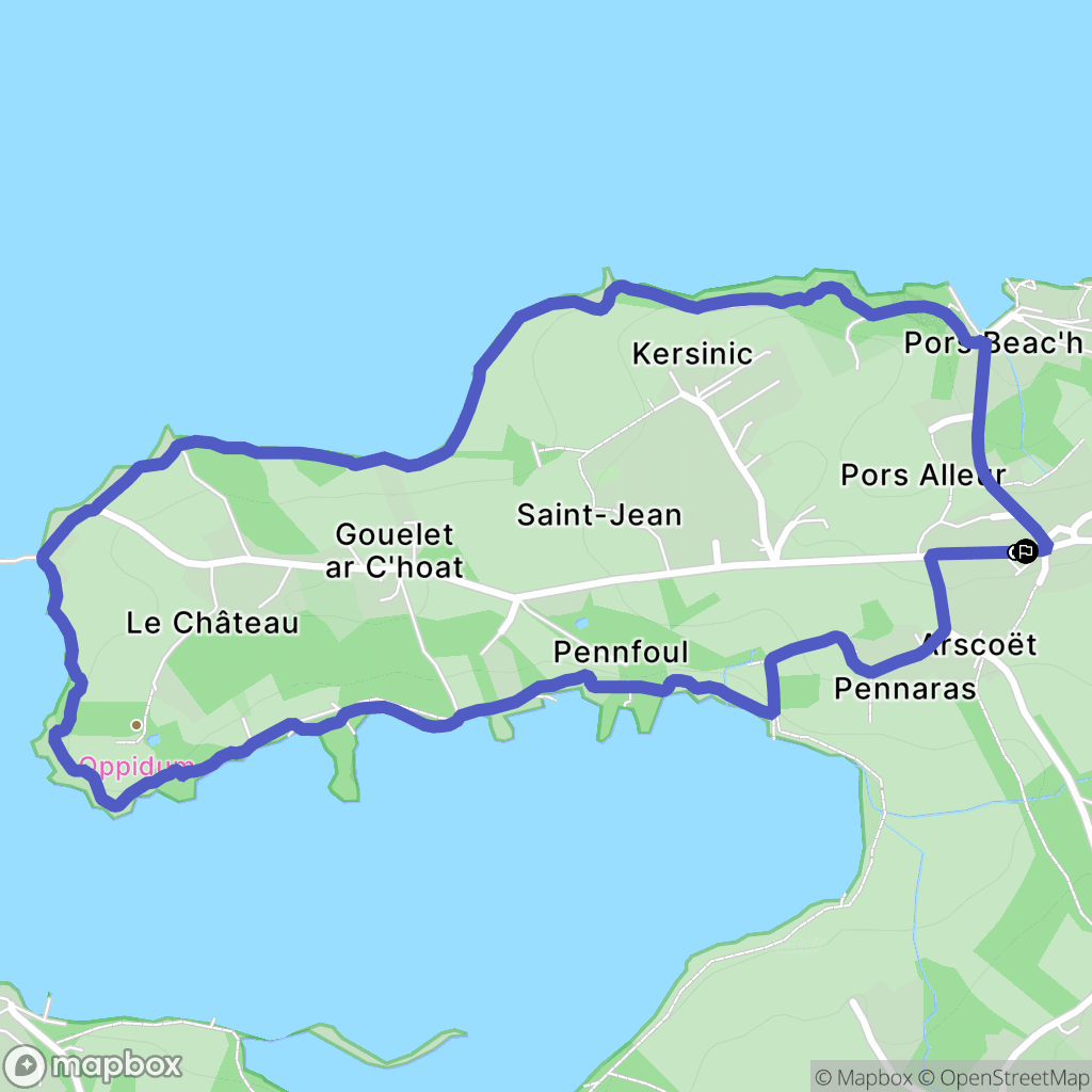 Logonna-Daoulas : carte du parcours de randonnée - France