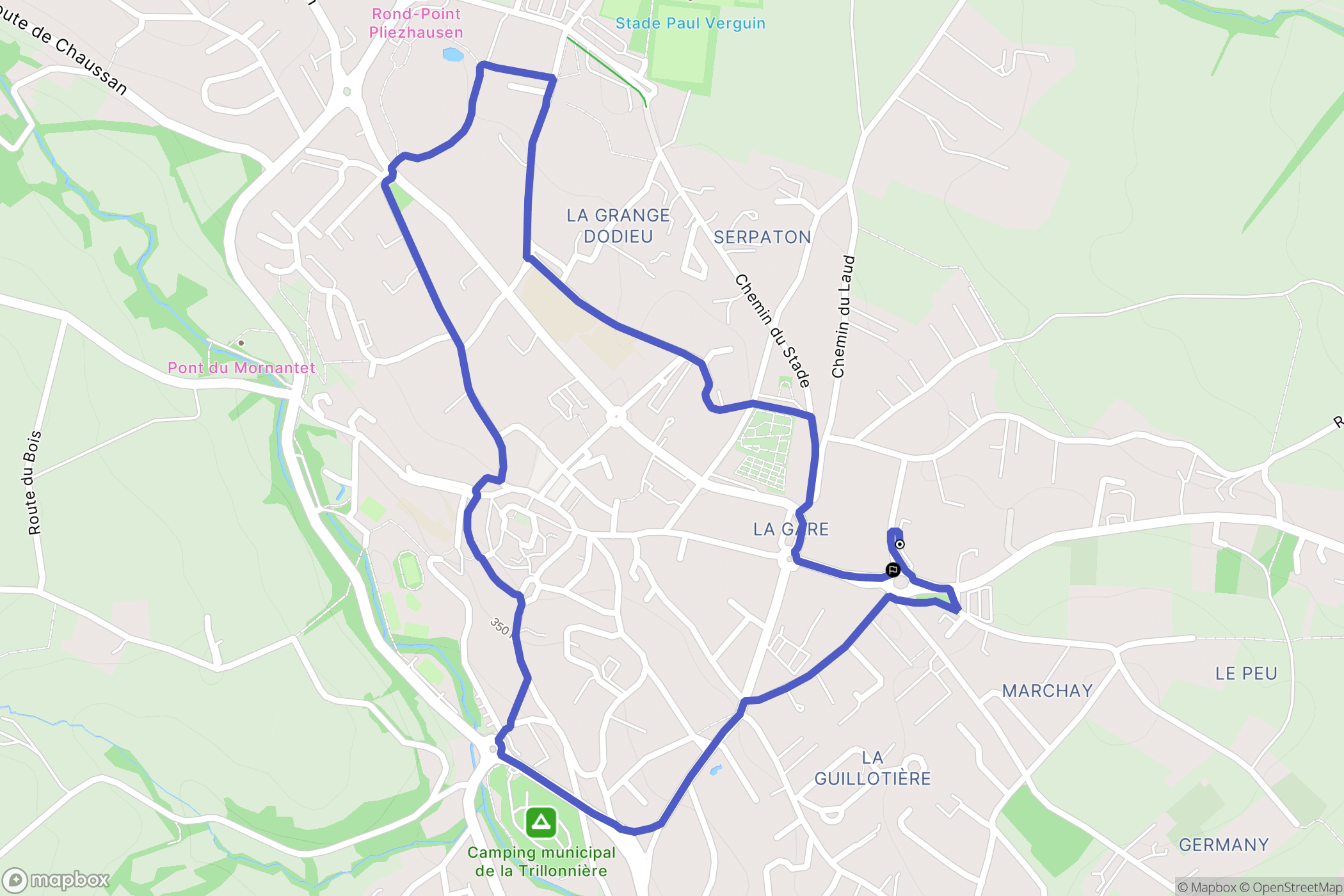Mornant : carte du parcours de randonnée - France