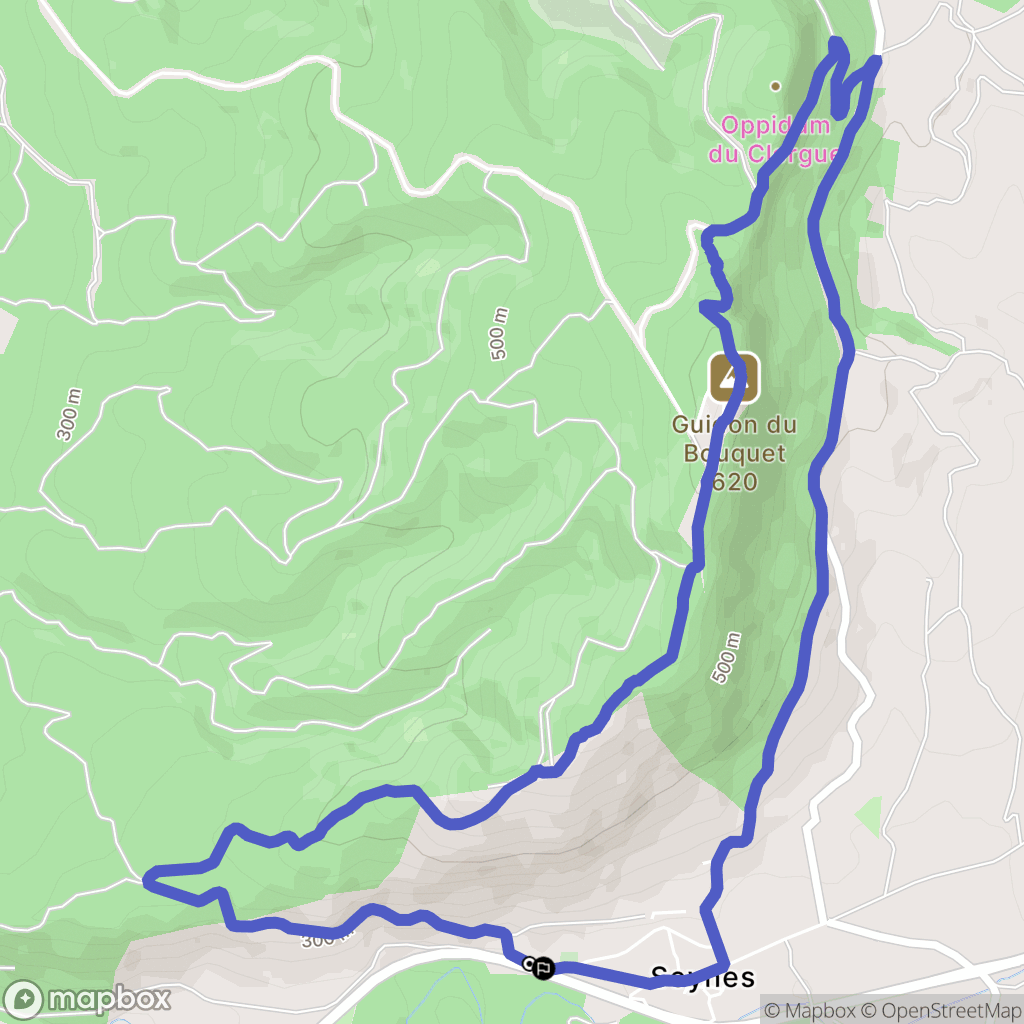 Seynes : carte du parcours de randonnée - France