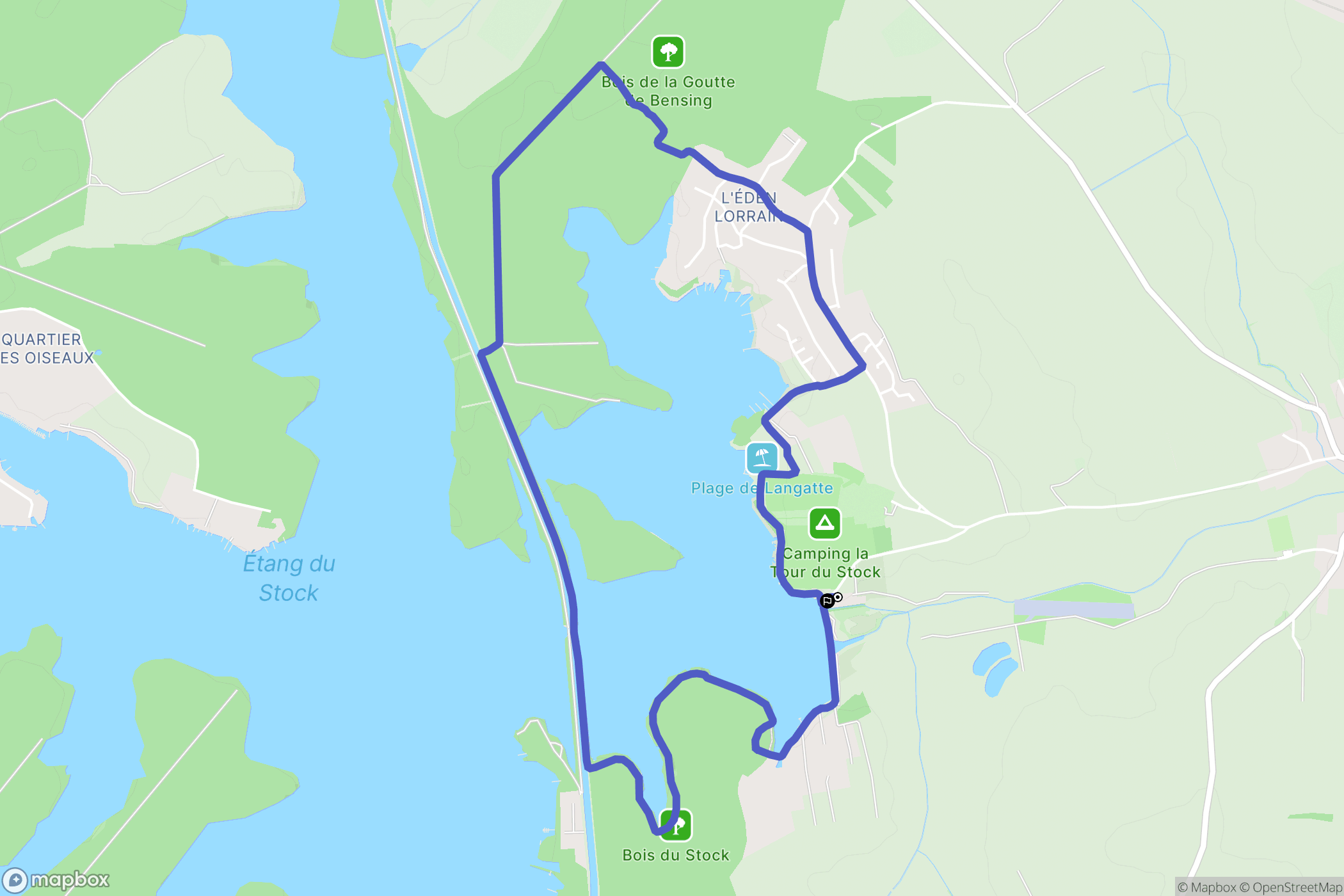 Langatte : carte du parcours de randonnée - France