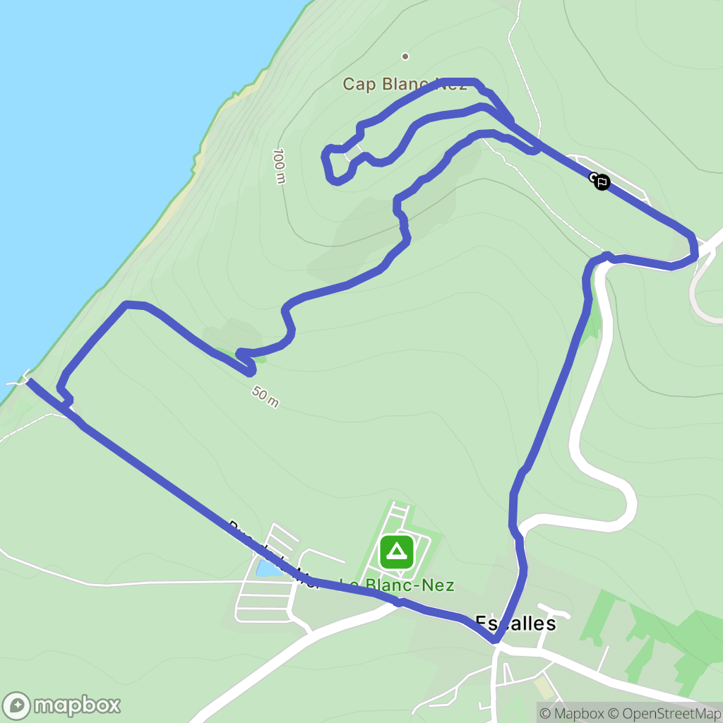 Sangatte : carte du parcours de randonnée - France