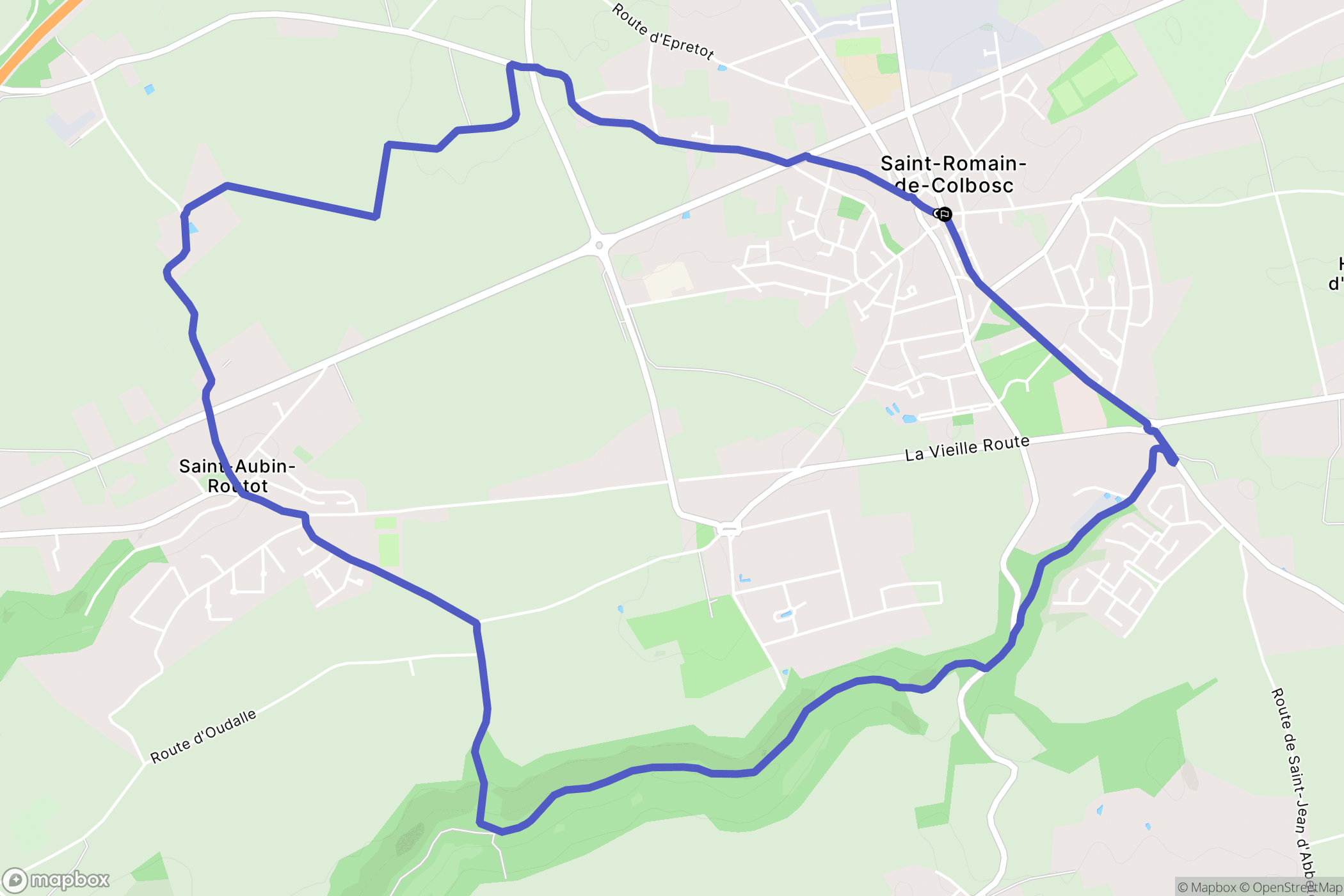 Saint-Romain-de-Colbosc : carte du parcours de randonnée - France
