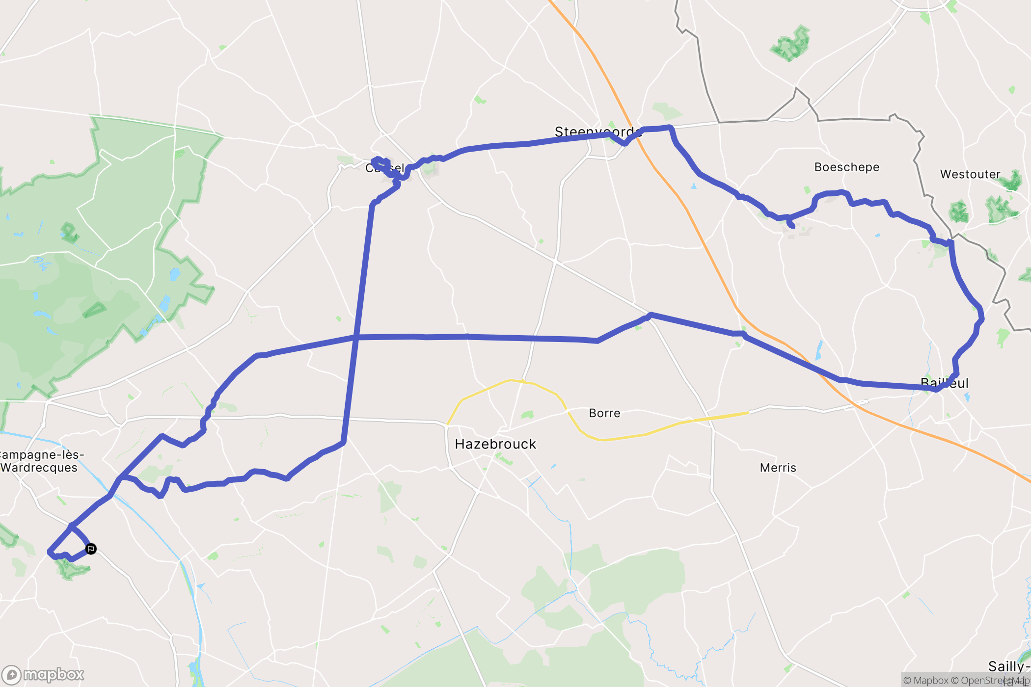 Racquinghem : carte du parcours de randonnée - France