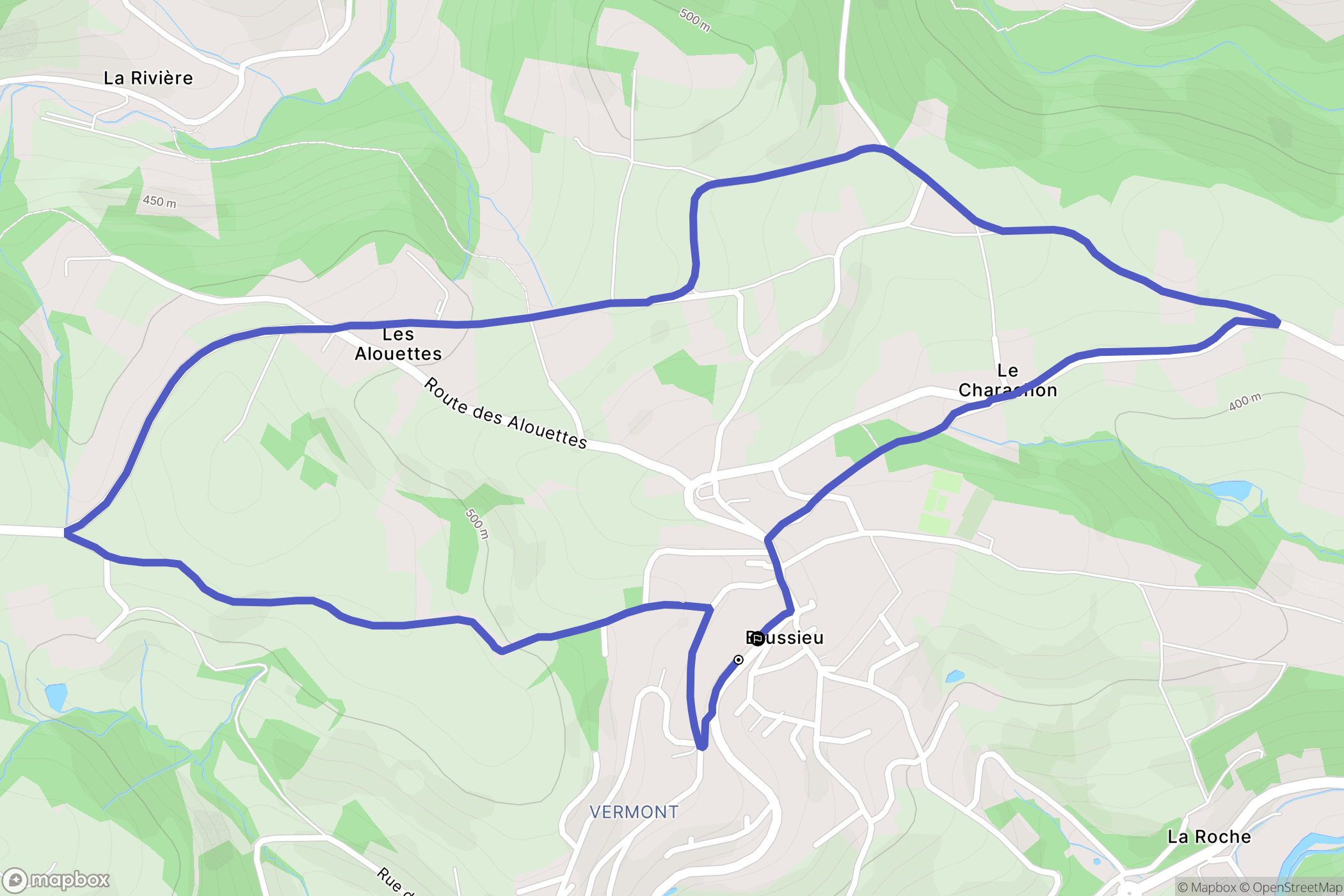 Brussieu : carte du parcours de randonnée - France