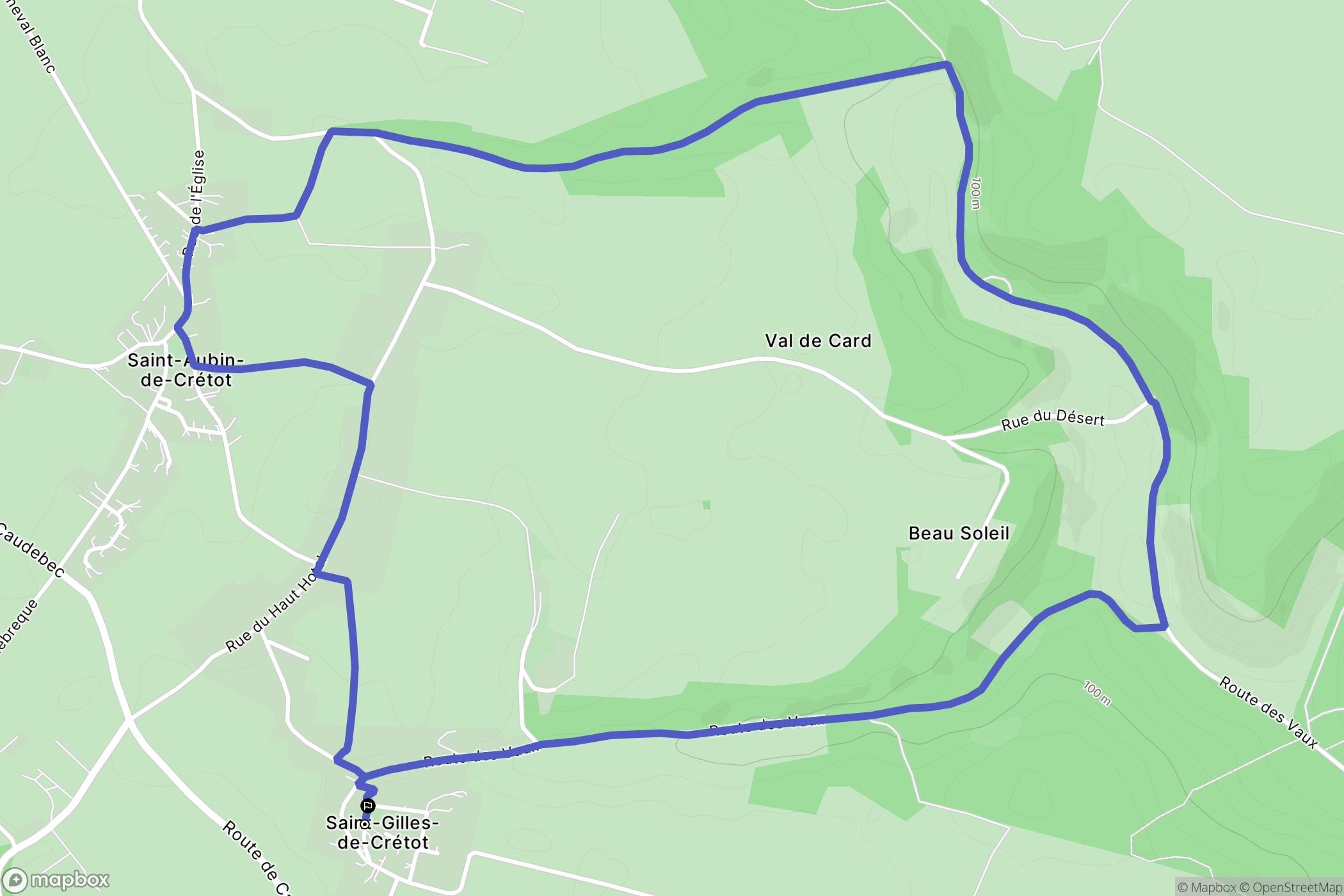 Saint-Gilles-de-Crétot : carte du parcours de randonnée - France