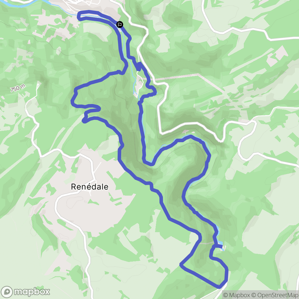 Mouthier-Haute-Pierre : carte du parcours de randonnée - France