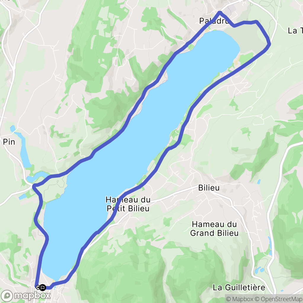Charavines : carte du parcours de randonnée - France