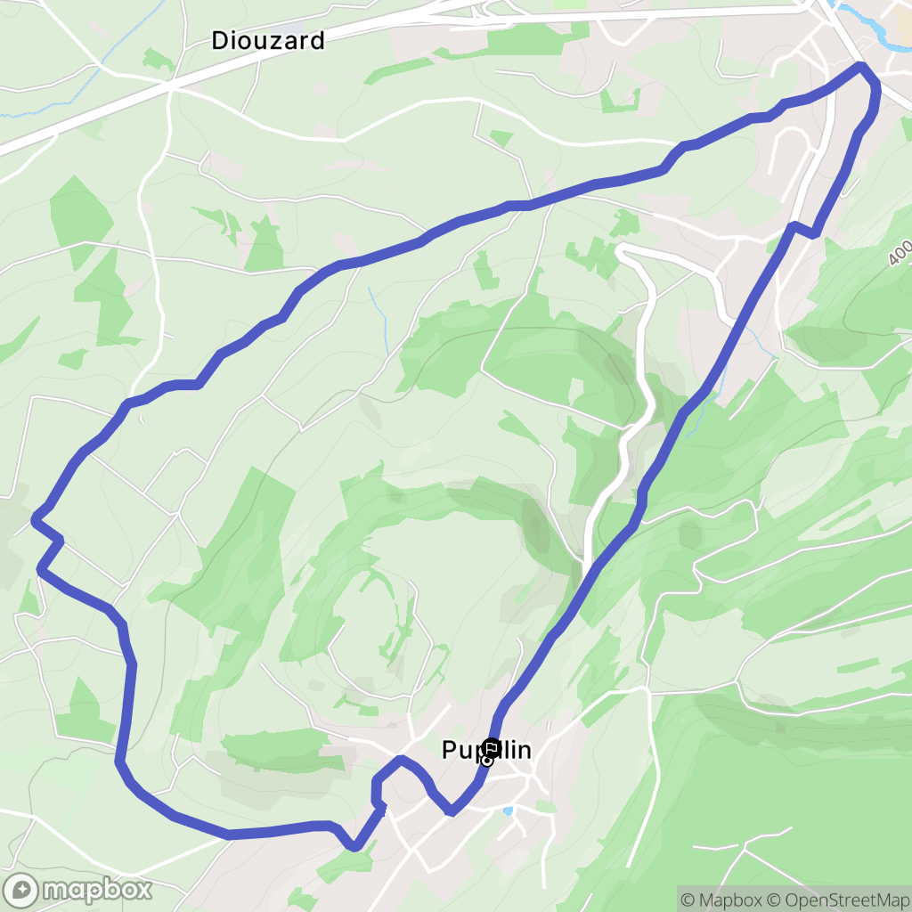 Pupillin : carte du parcours de randonnée - France