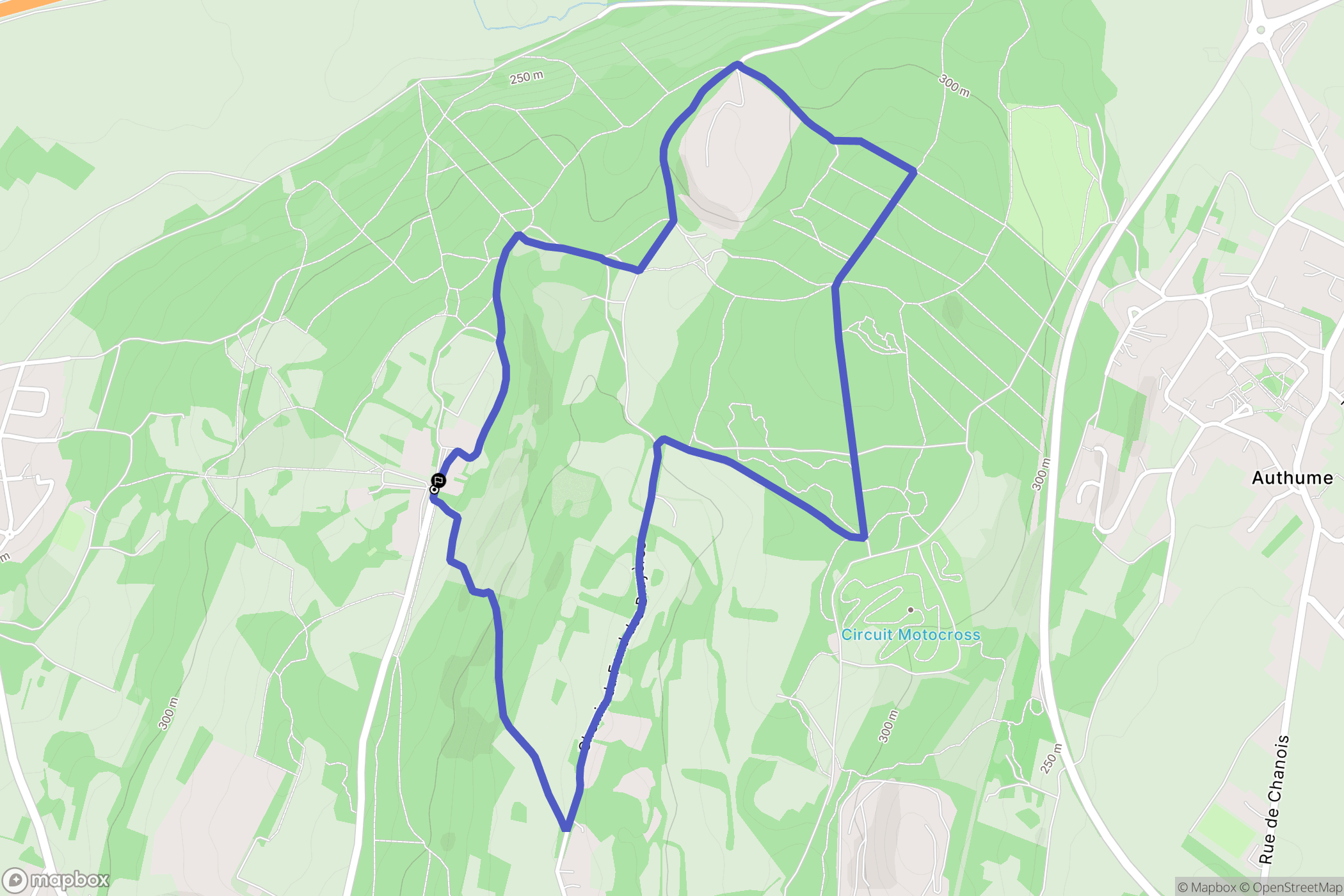 Mont-Roland : carte du parcours de randonnée - France