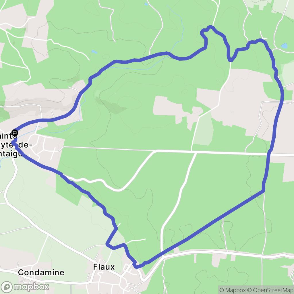 Saint-Hippolyte-de-Montaigu : carte du parcours de randonnée - France