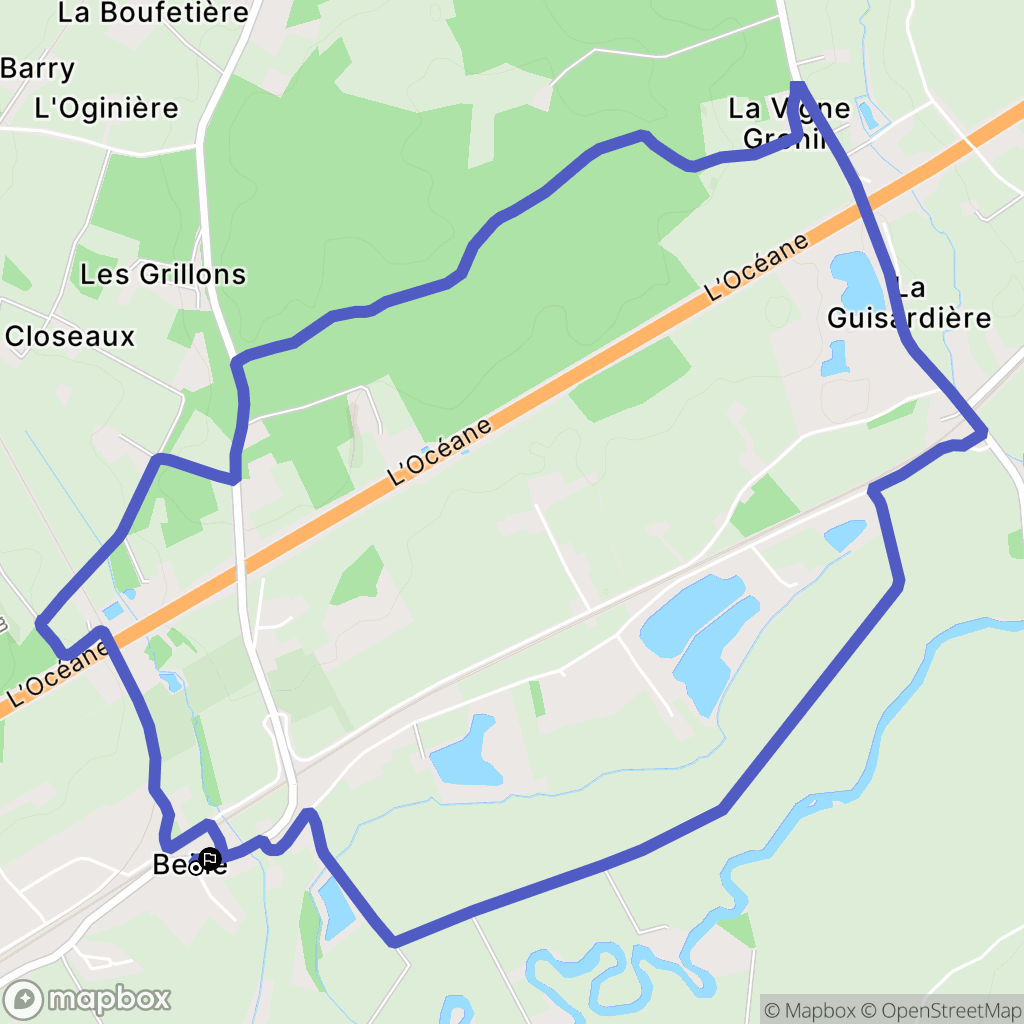 Beillé : carte du parcours de randonnée - France