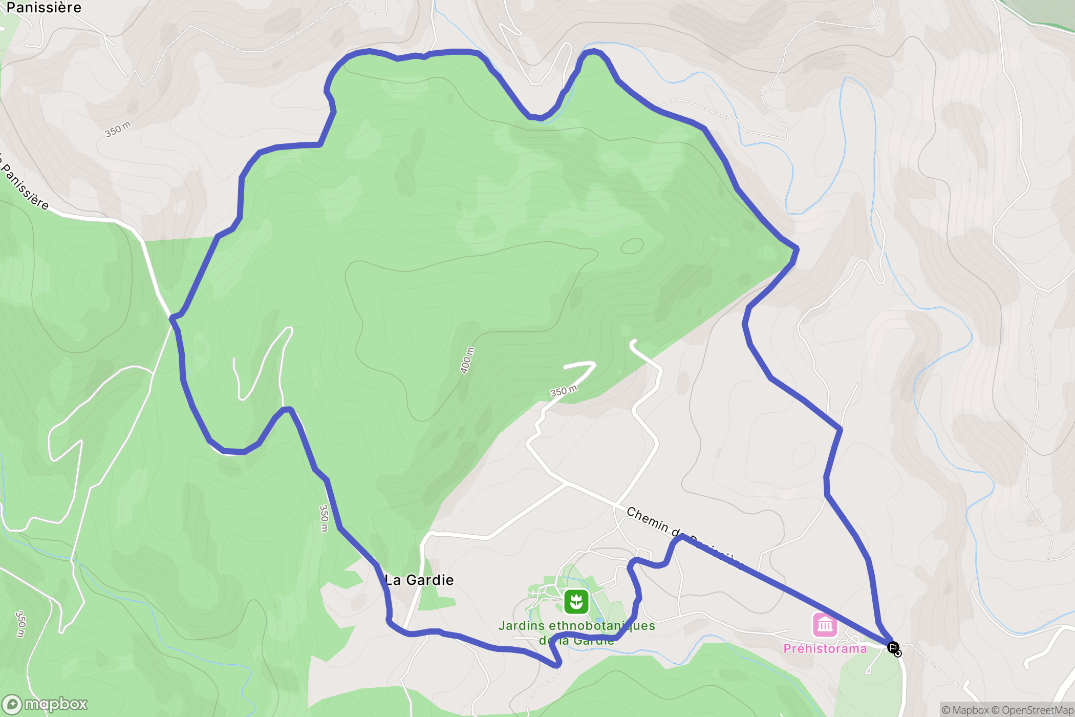 Rousson : carte du parcours de randonnée - France