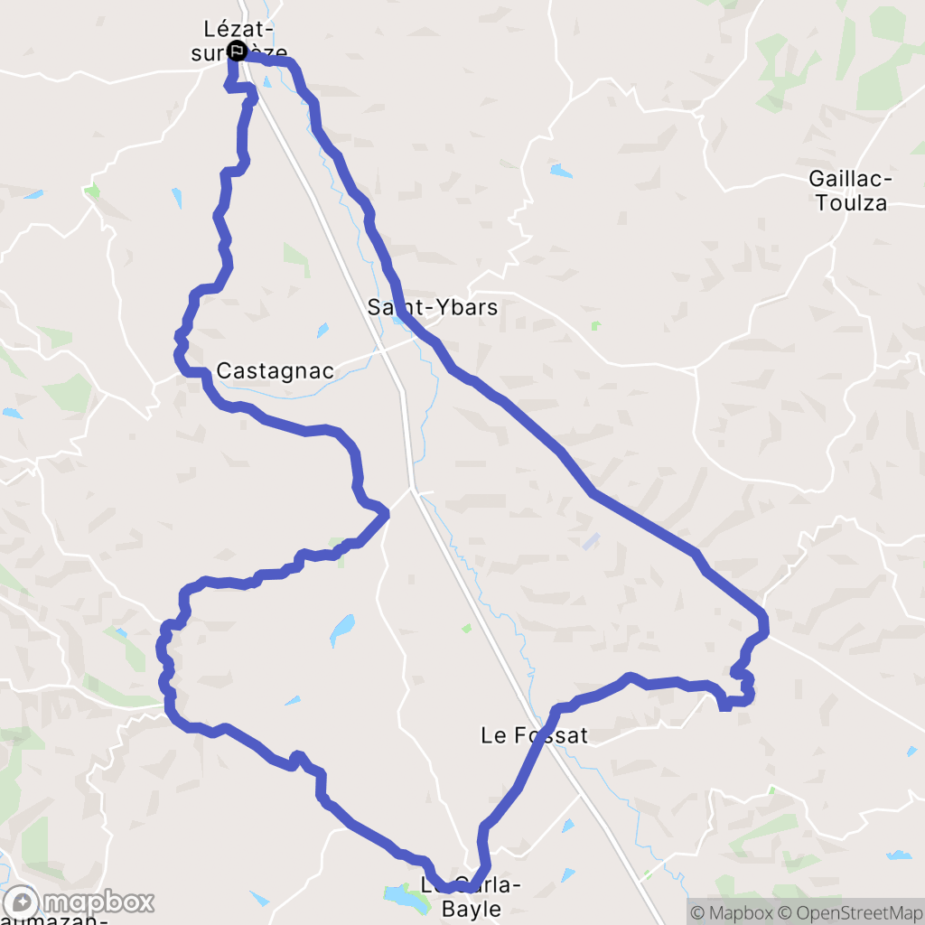 Lézat-sur-Lèze : carte du parcours de randonnée - France