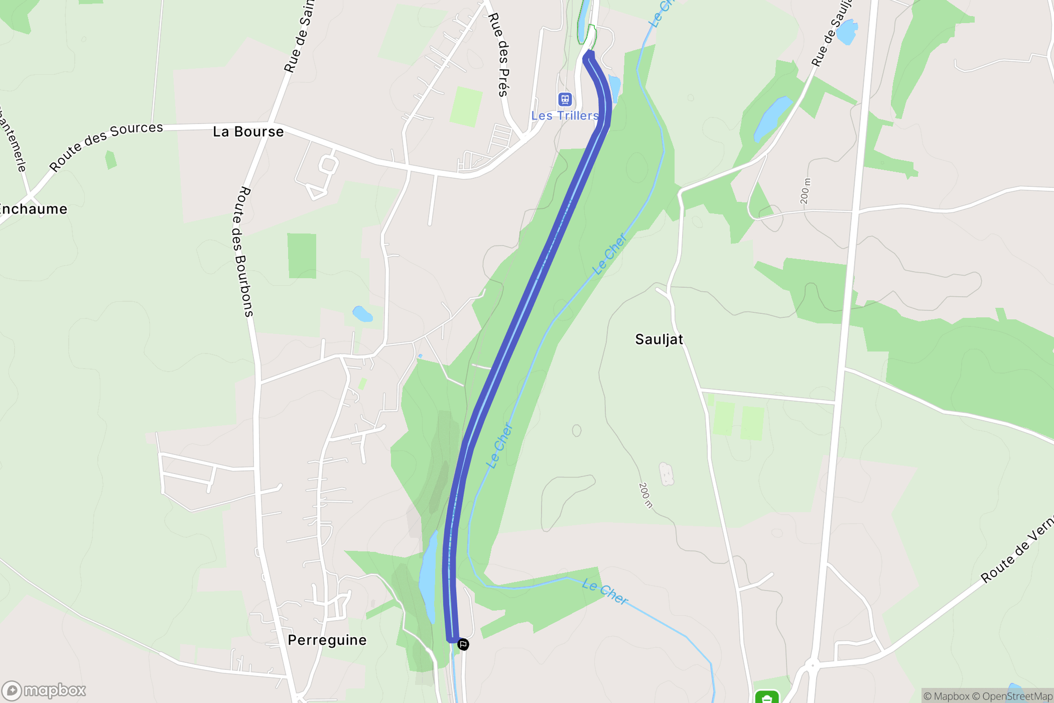Saint-Victor : carte du parcours de randonnée - France