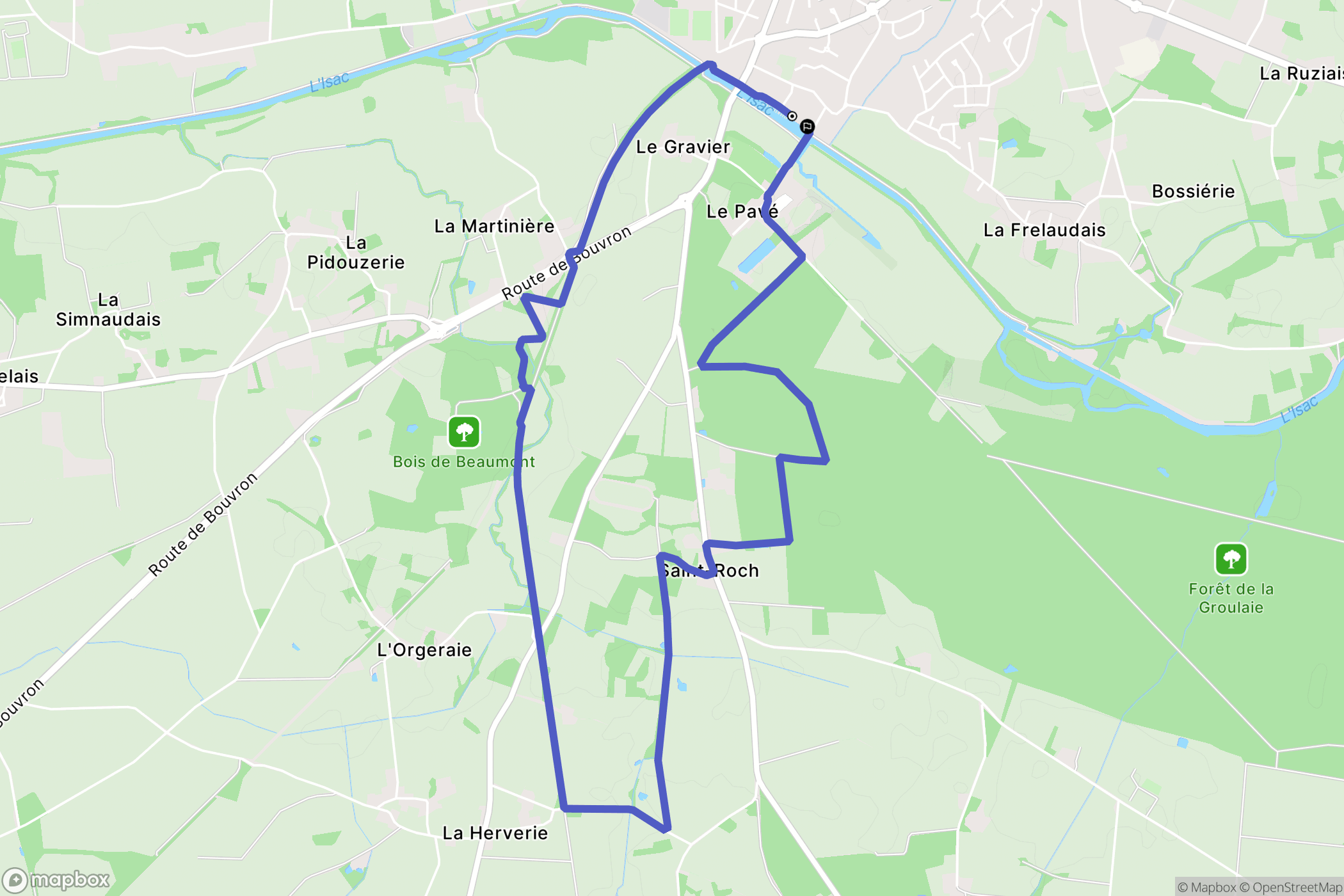 Blain : carte du parcours de randonnée - France