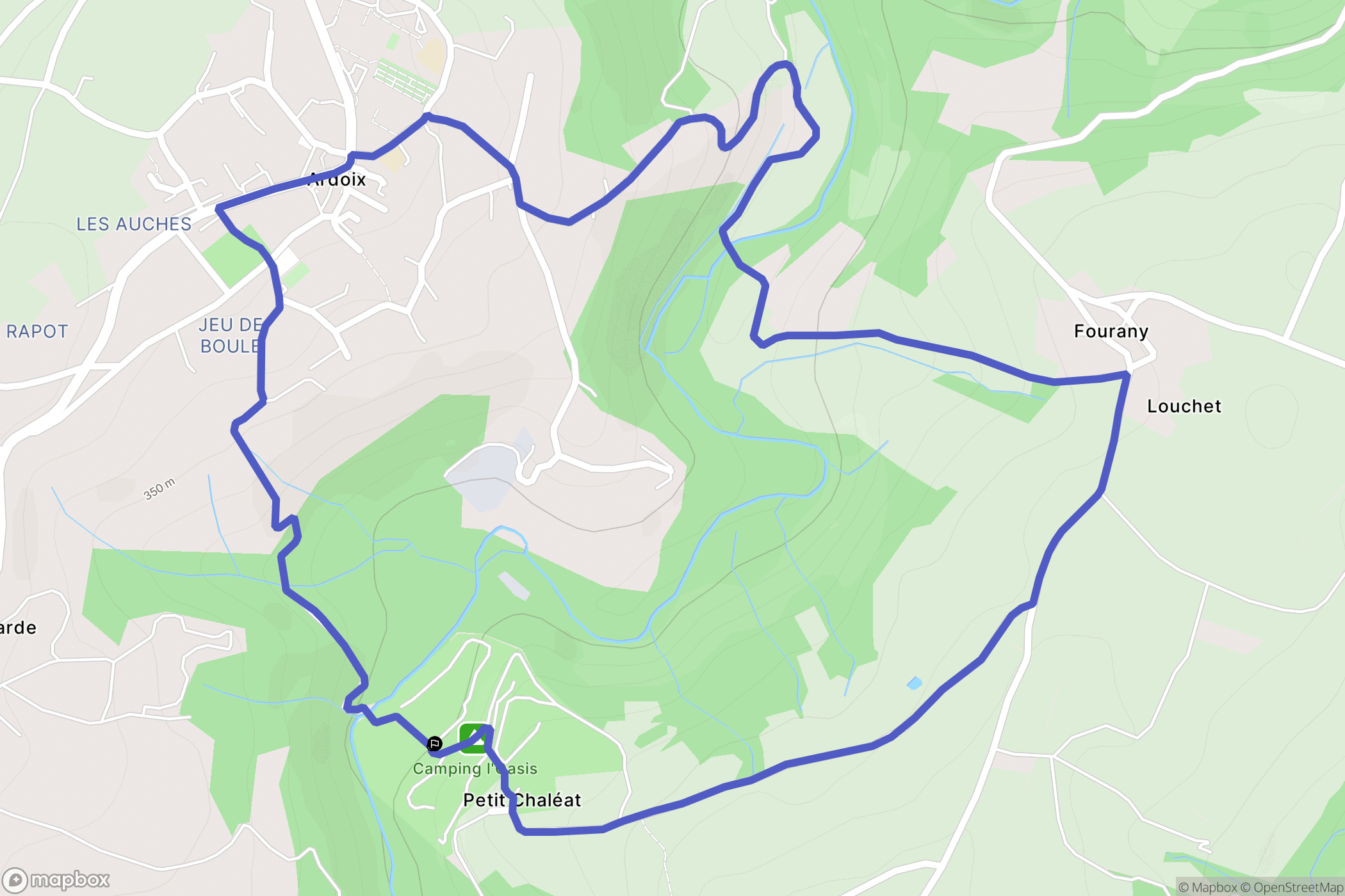 Éclassan : carte du parcours de randonnée - France