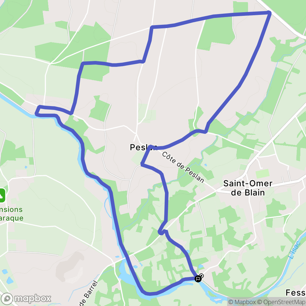 Saint-Omer-de-Blain : carte du parcours de randonnée - France
