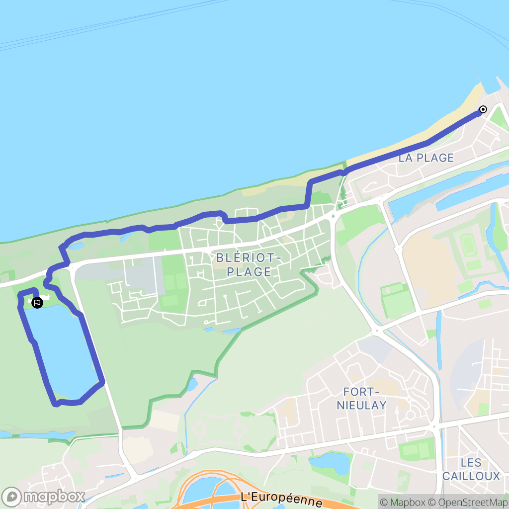 Calais : carte du parcours de randonnée - France