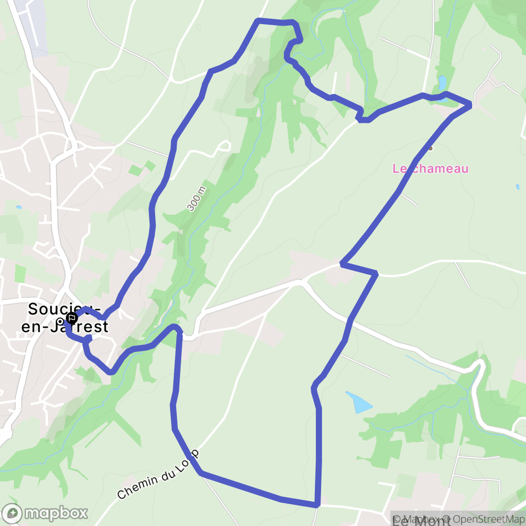 Soucieu-en-Jarrest : carte du parcours de randonnée - France