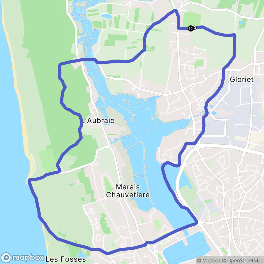 Moulin de la Salle, Olonne-sur-Mer : carte du parcours de randonnée - France