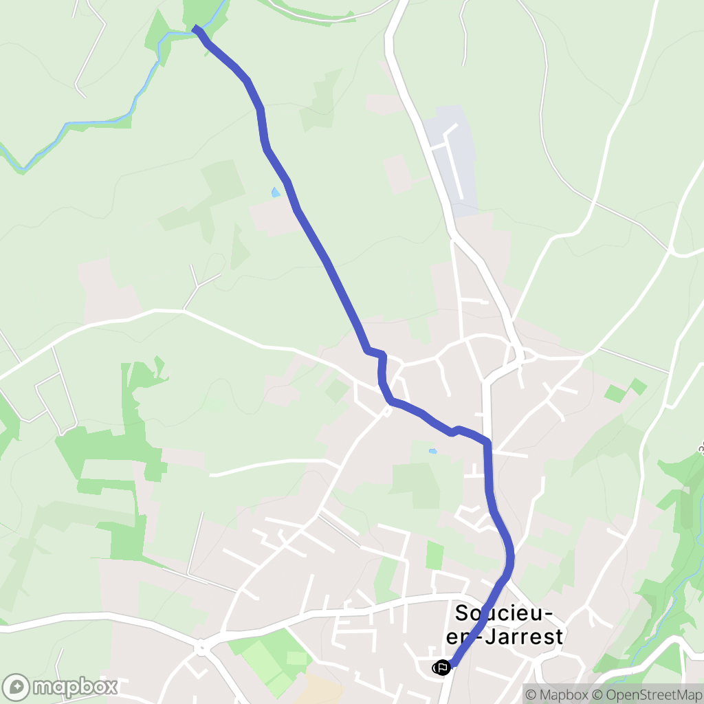 Soucieu-en-Jarrest : carte du parcours de randonnée - France