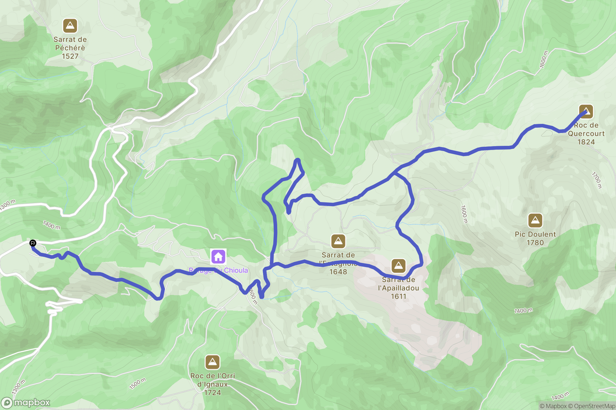 Ignaux : carte du parcours de randonnée - France