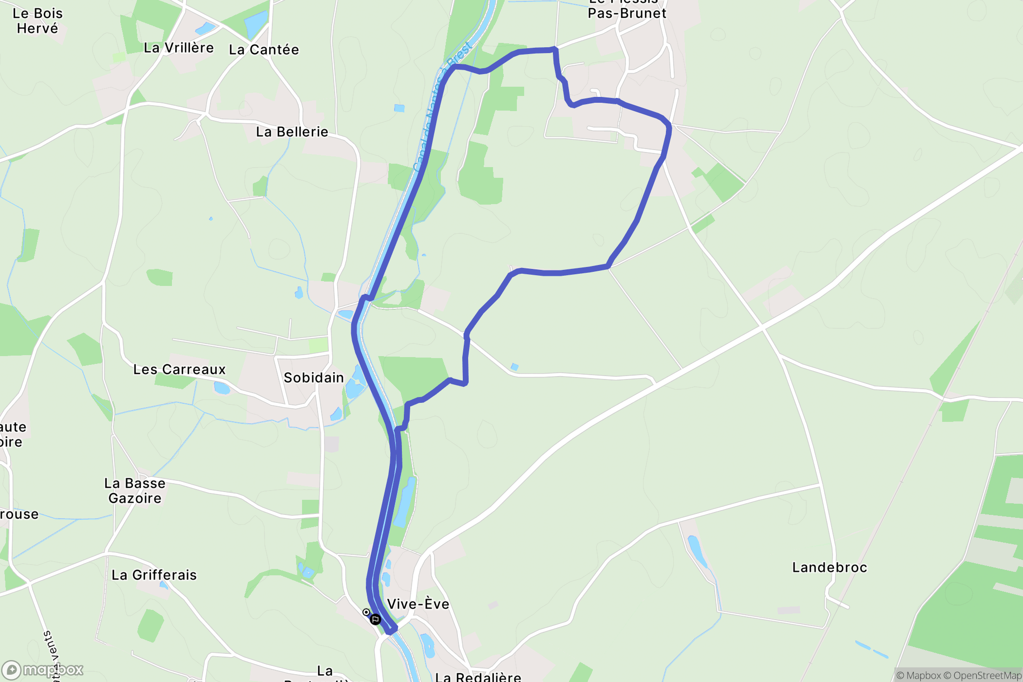 Nort-sur-Erdre : carte du parcours de randonnée - France