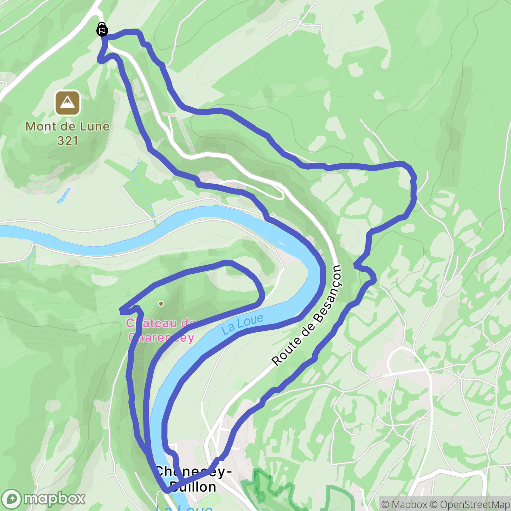Chenecey-Buillon : carte du parcours de randonnée - France