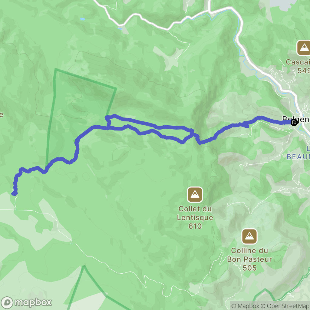 Belgentier : carte du parcours de randonnée - France