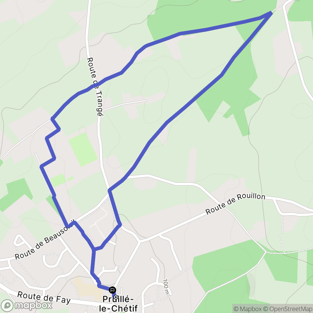 Pruillé-le-Chétif : carte du parcours de randonnée - France