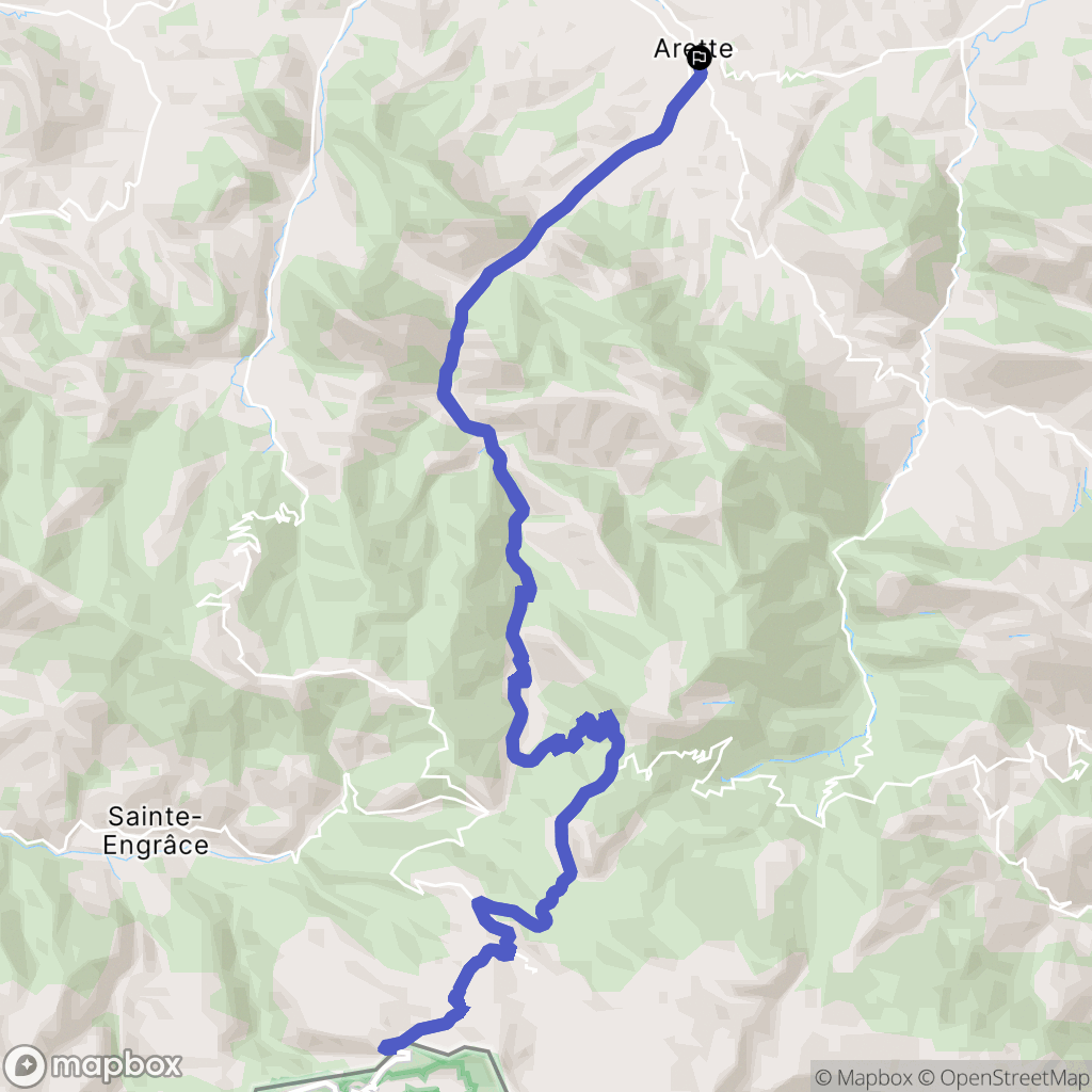 Arette : carte du parcours de randonnée - France