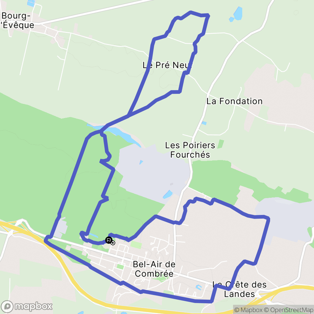 Ombrée d'Anjou : carte du parcours de randonnée - France