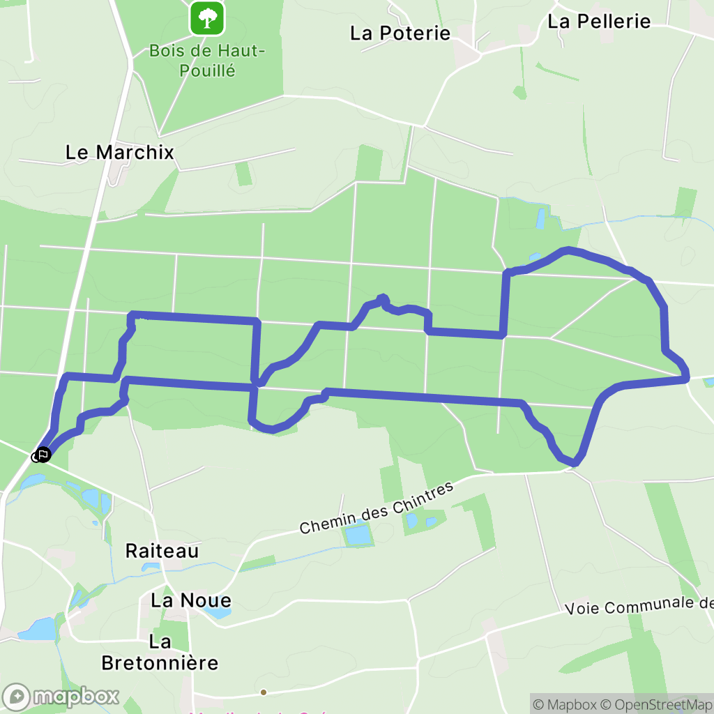 Vivelle : carte du parcours de randonnée - France