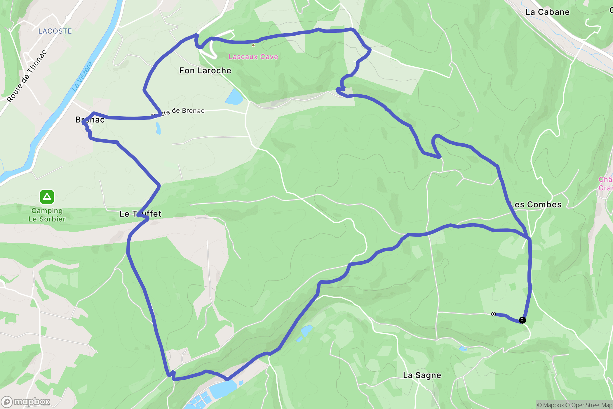 La Combe : carte du parcours de randonnée - France