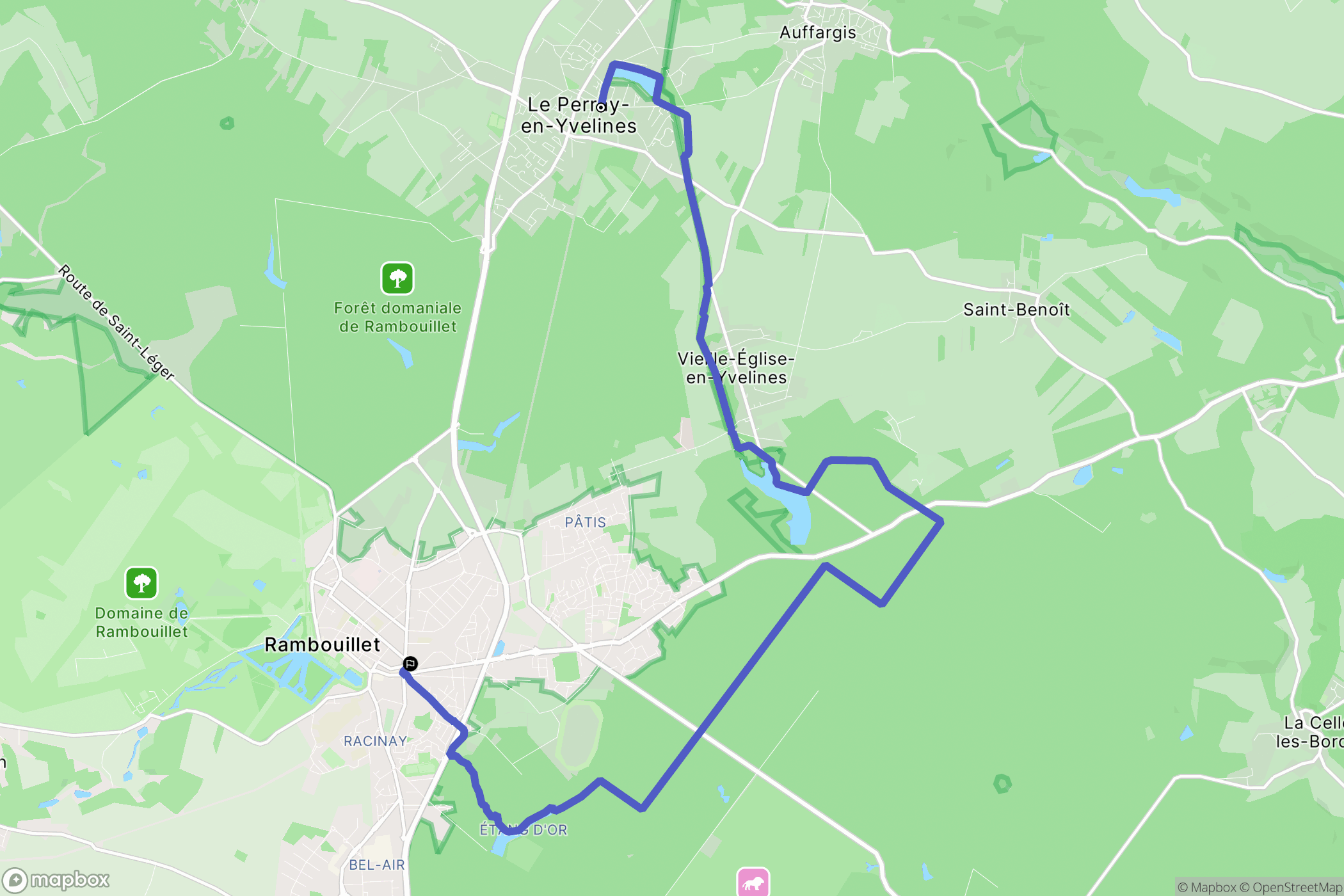 Le Perray-en-Yvelines : carte du parcours de randonnée - France